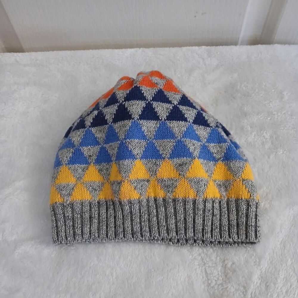 Baby Gap Knit Light Grey Prism Fleece Lined Beanie Hat Baby Toddler S/M Gorpcore